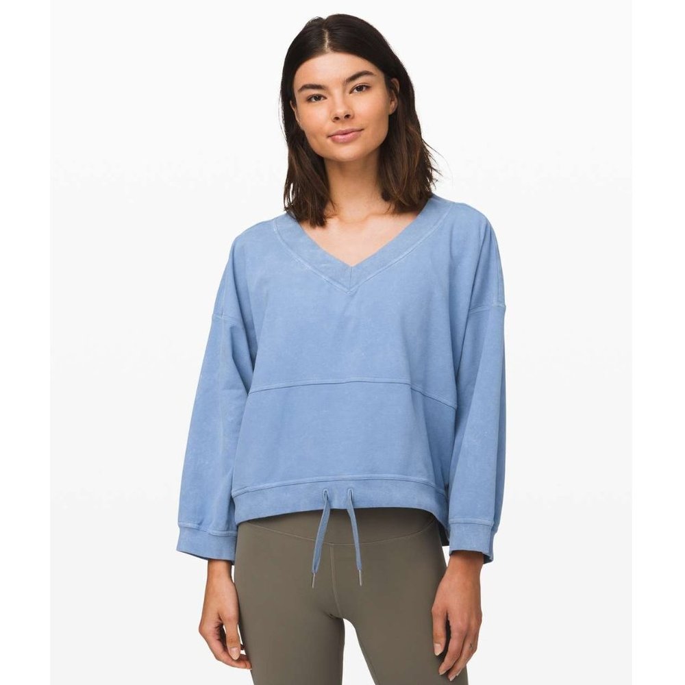 Lululemon Dare the Day Pullover / M/L / Washed Tempest Blue Oversized Sweater - Picture 1 of 11